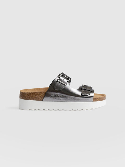 Sutton Slide Silver - Women's Sandals | Saint + Sofia® USA