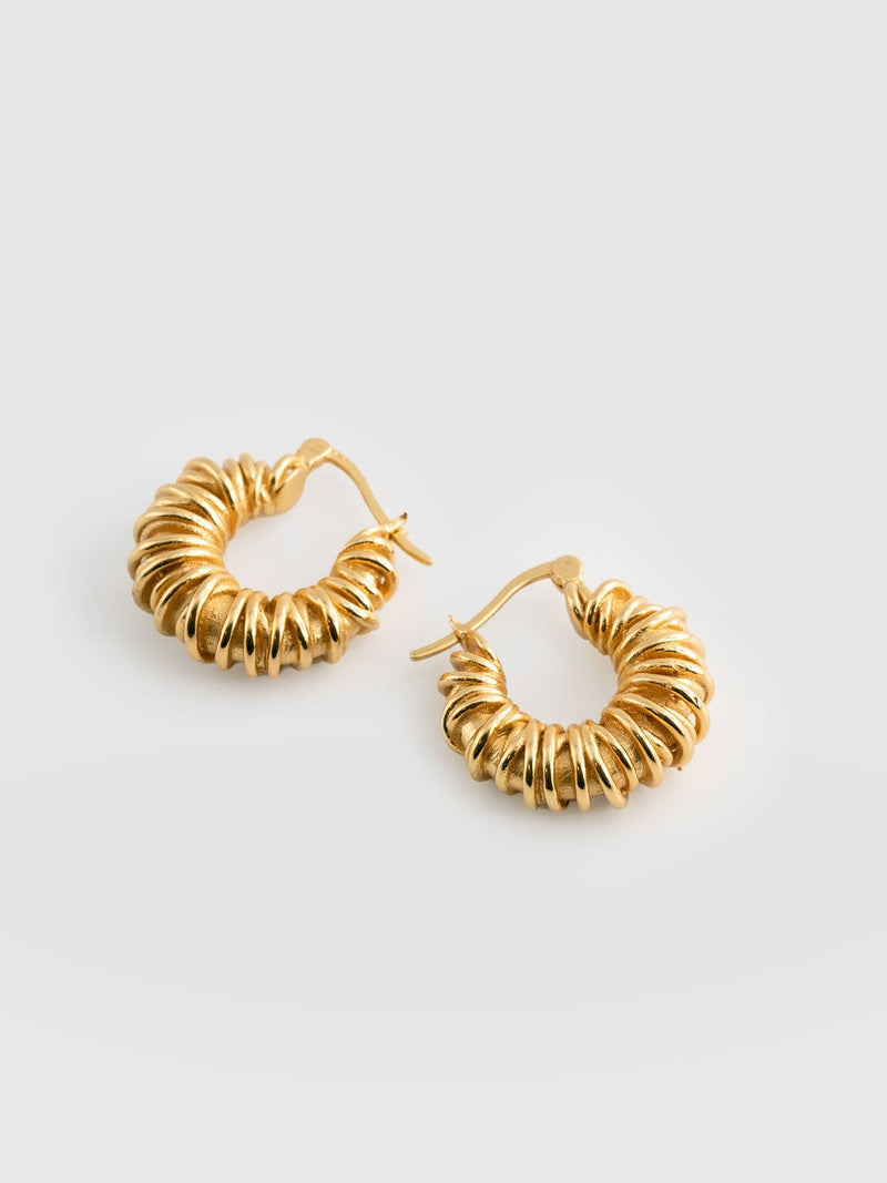 Swirl Hoop Earrings Gold - Women's Jewellery | Saint + Sofia® USA