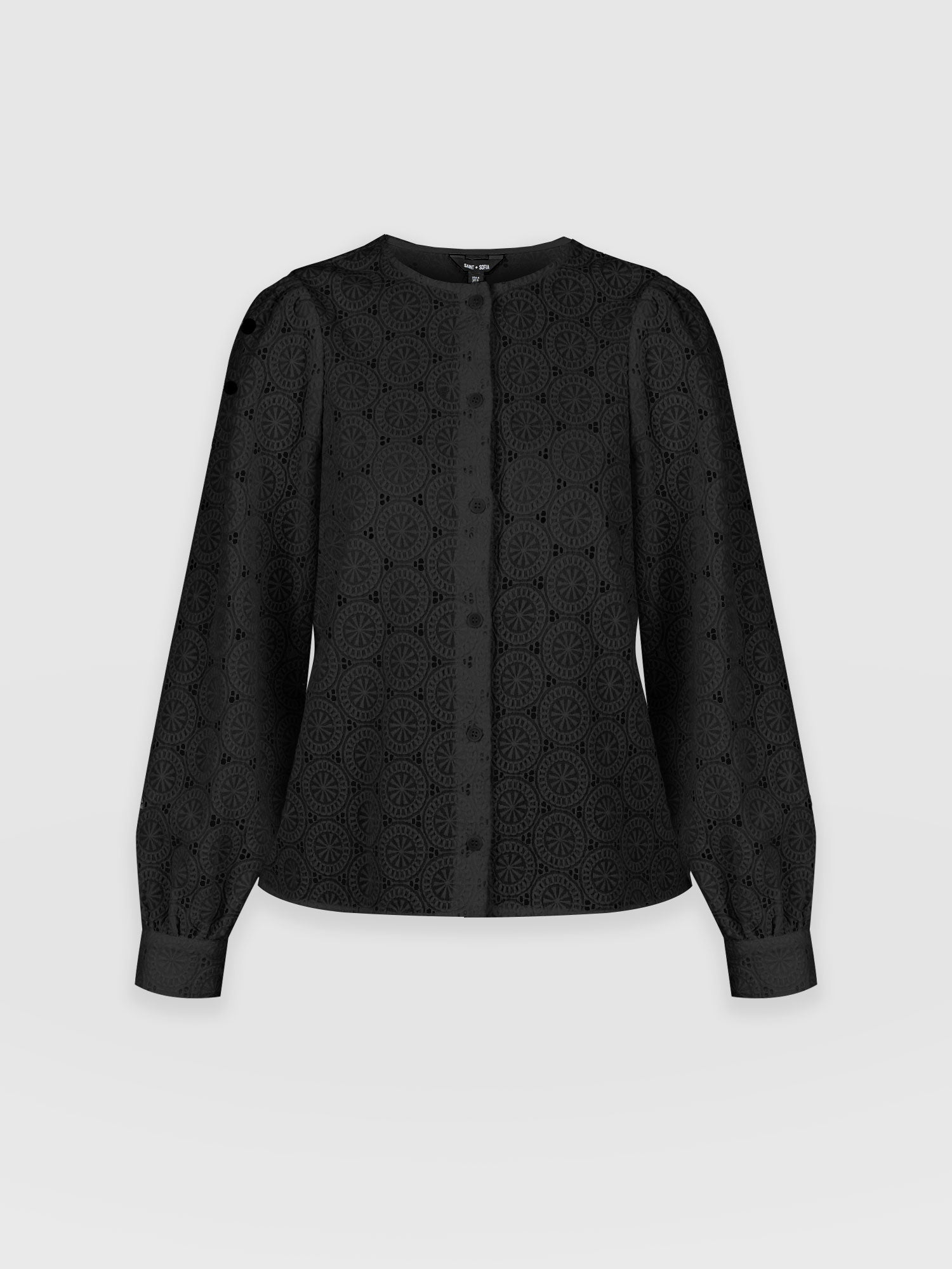 Tabitha Blouse Black Broderie - Women's Blouses | Saint + Sofia® UK