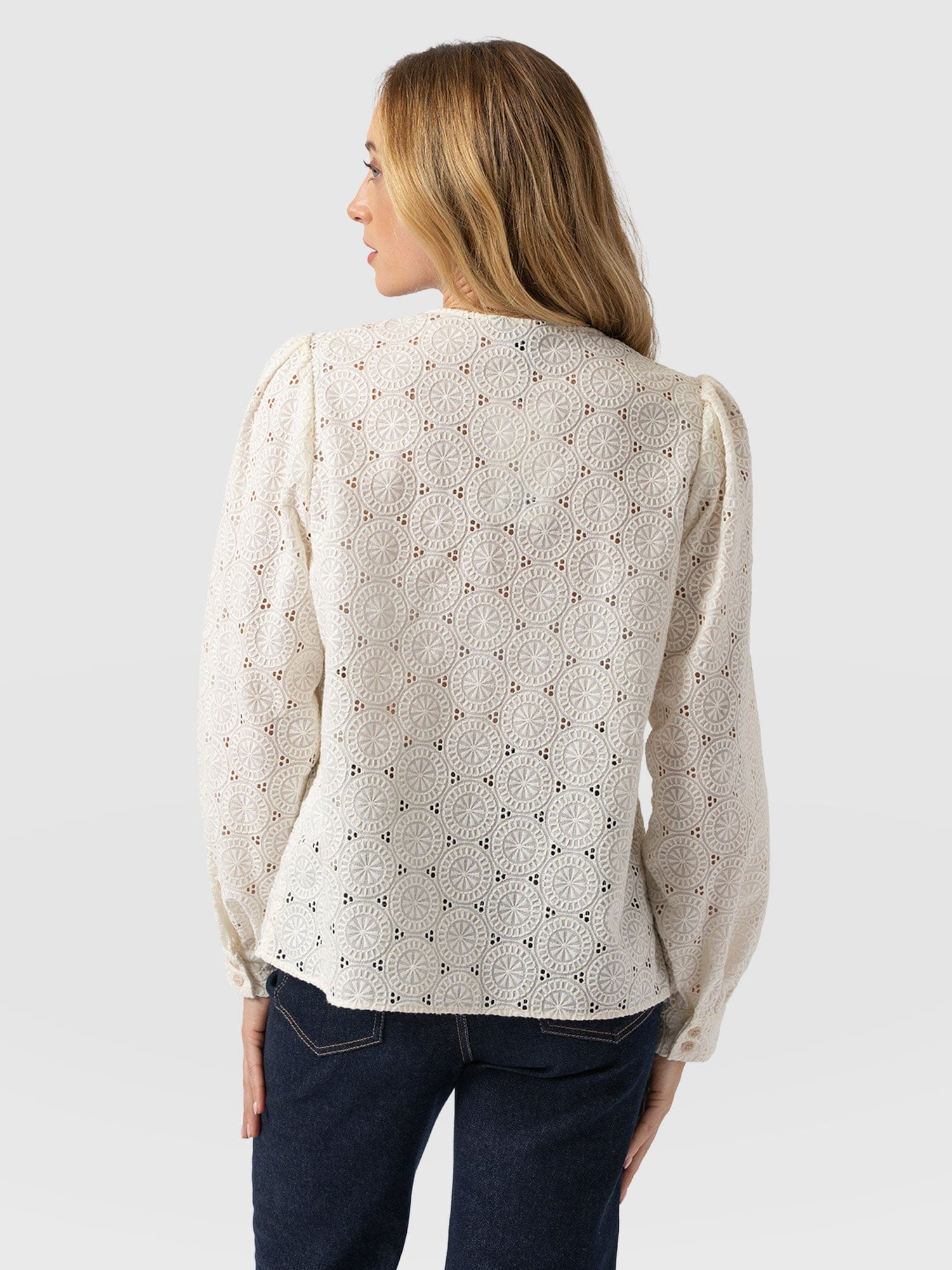 Tabitha Blouse Cream Broderie - Women's Blouses | Saint + Sofia® US