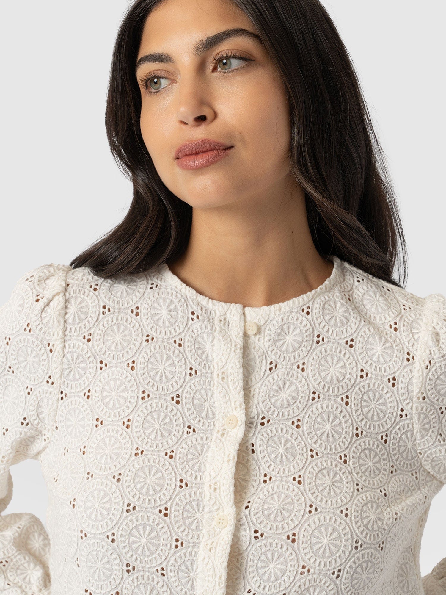 Tabitha Blouse Cream Broderie - Women's Blouses | Saint + Sofia® US