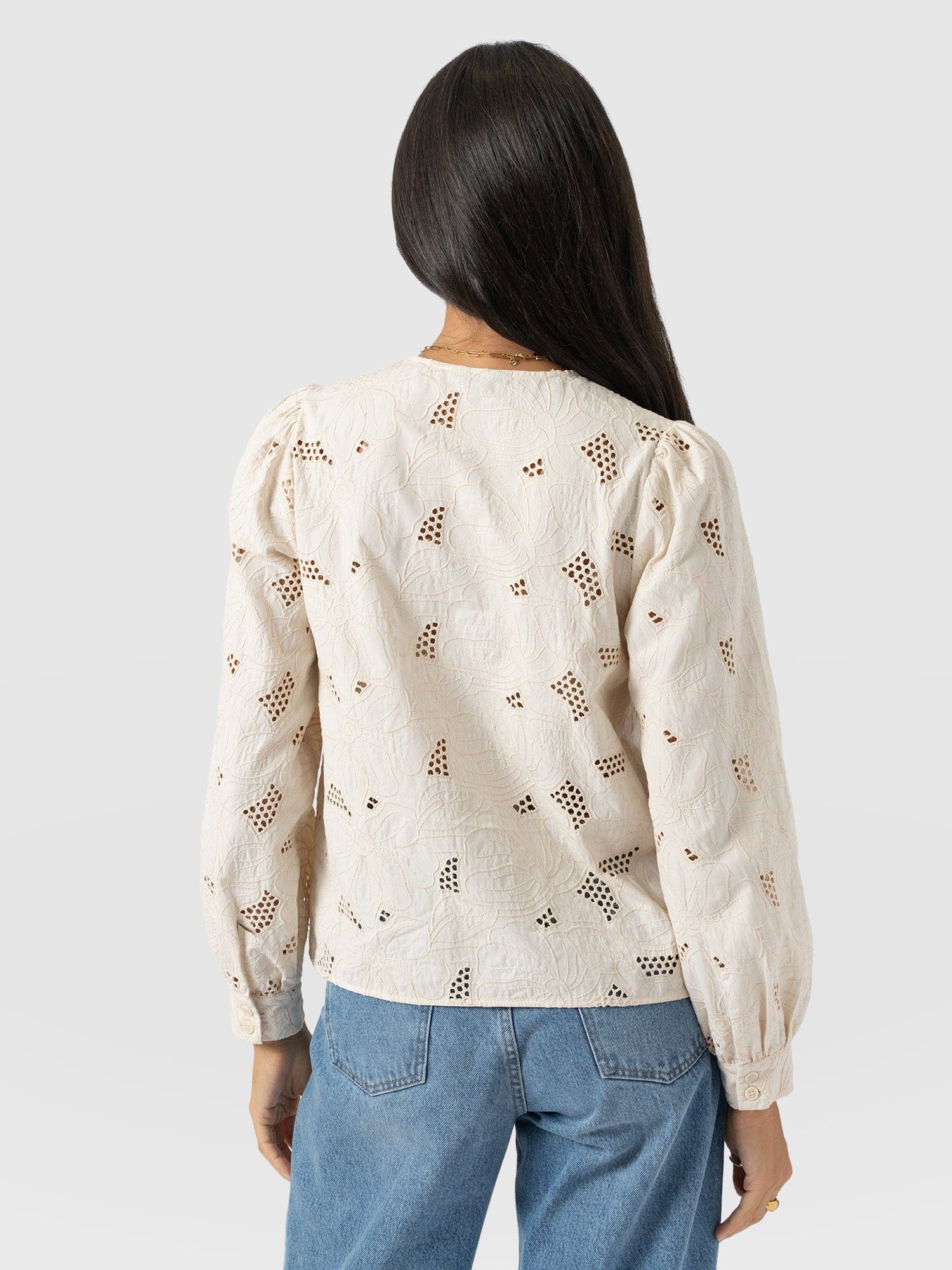 Tabitha Blouse - Cream Floral - Women's Blouses | Saint + Sofia® USA
