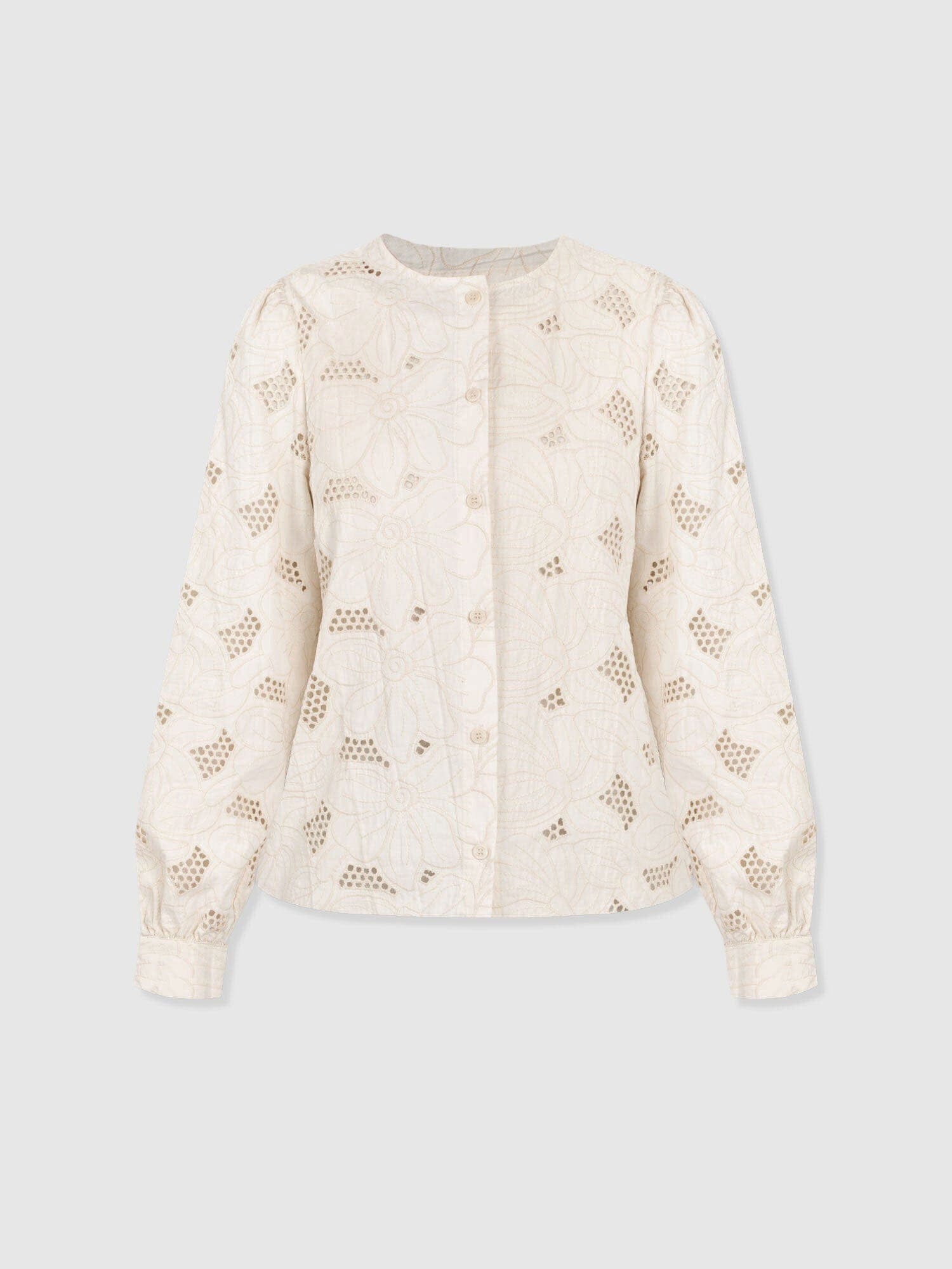 Tabitha Blouse - Cream Floral - Women's Blouses | Saint + Sofia® USA