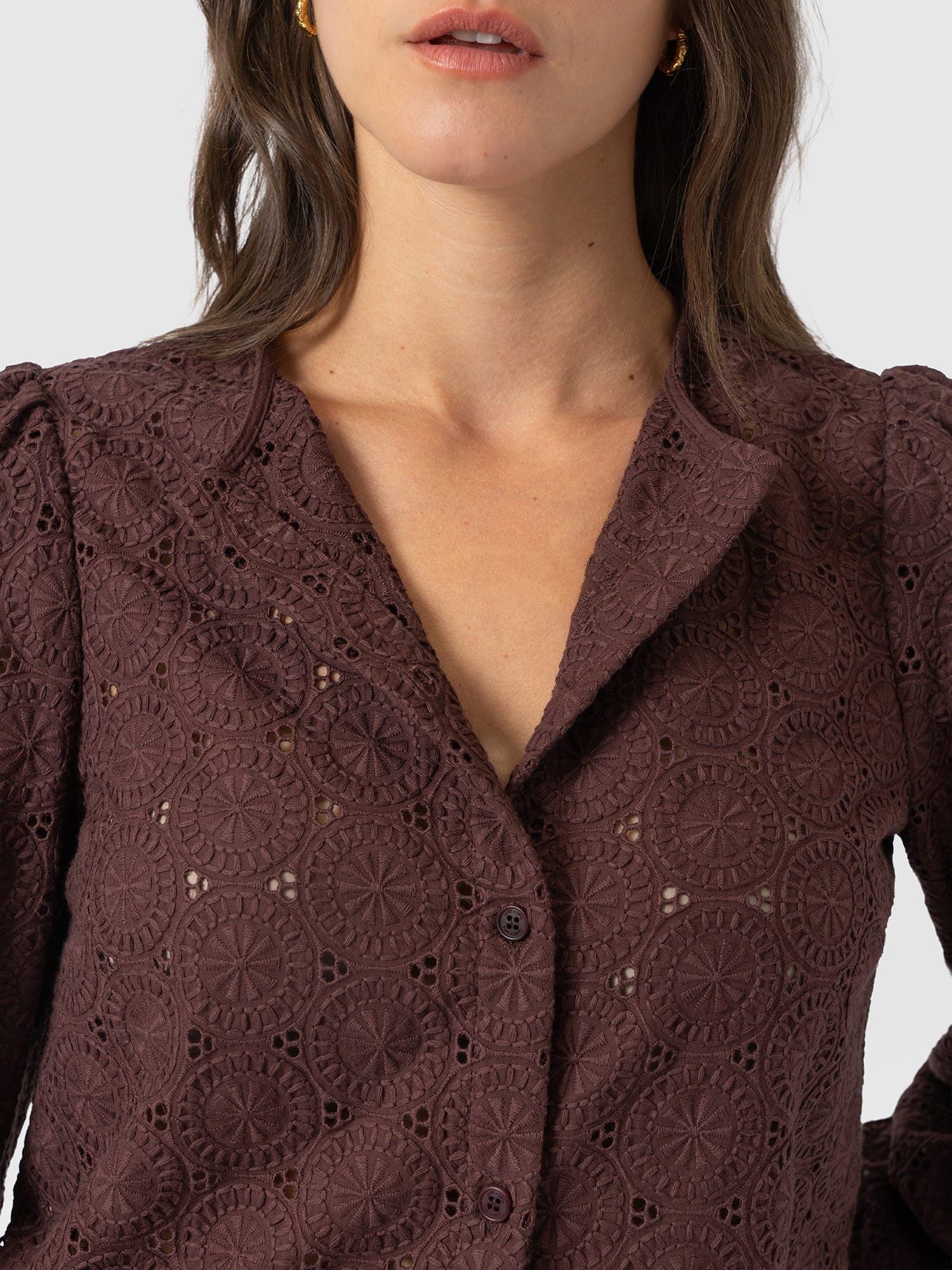 Tabitha Blouse - Maroon - Women's Blouses | Saint and Sofia® USA