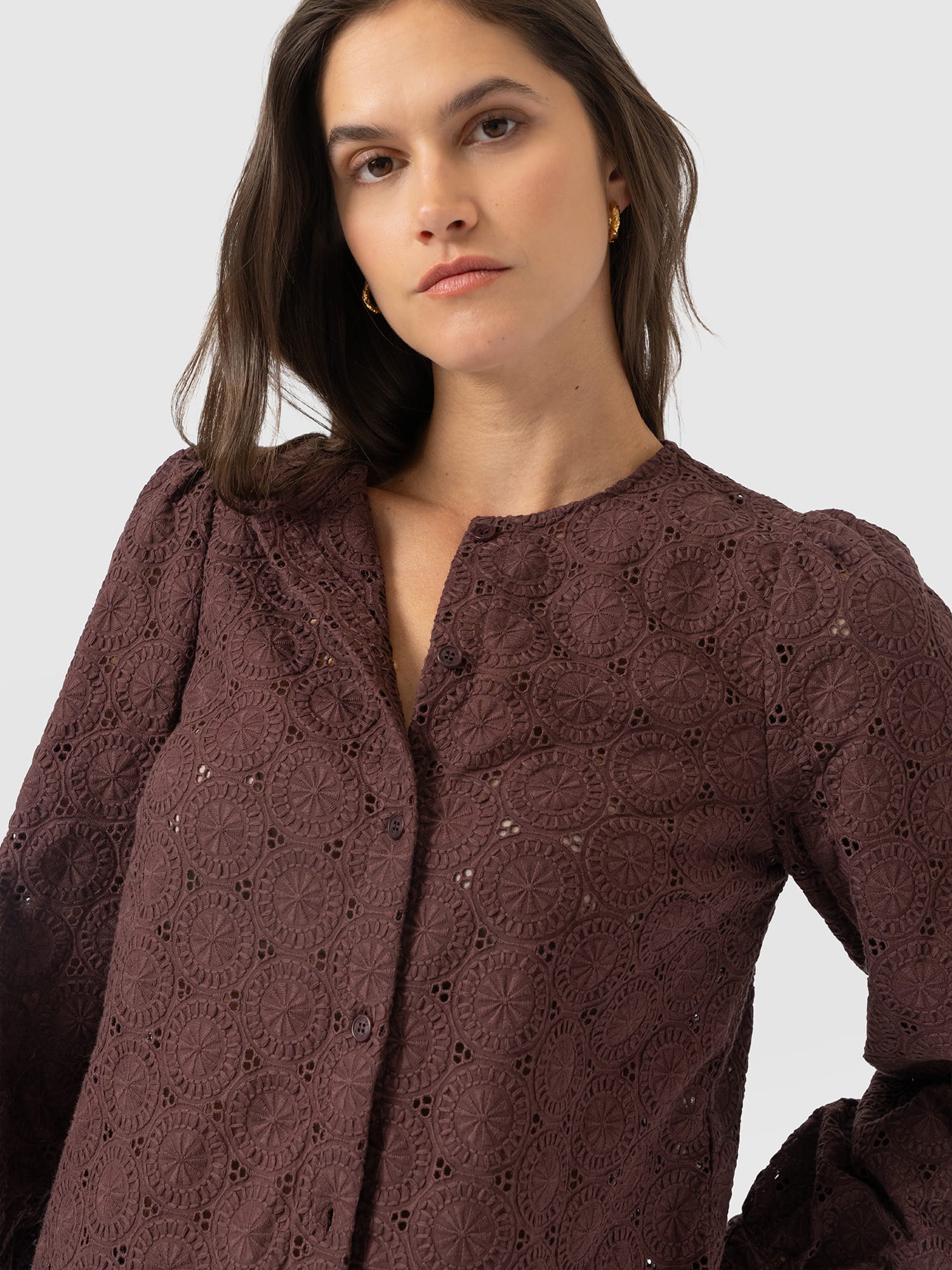 Tabitha Blouse - Maroon - Women's Blouses | Saint and Sofia® USA
