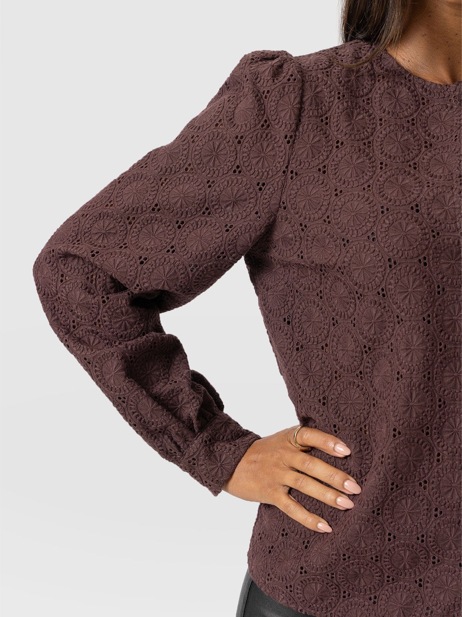 Tabitha Blouse - Maroon - Women's Blouses | Saint + Sofia® USA