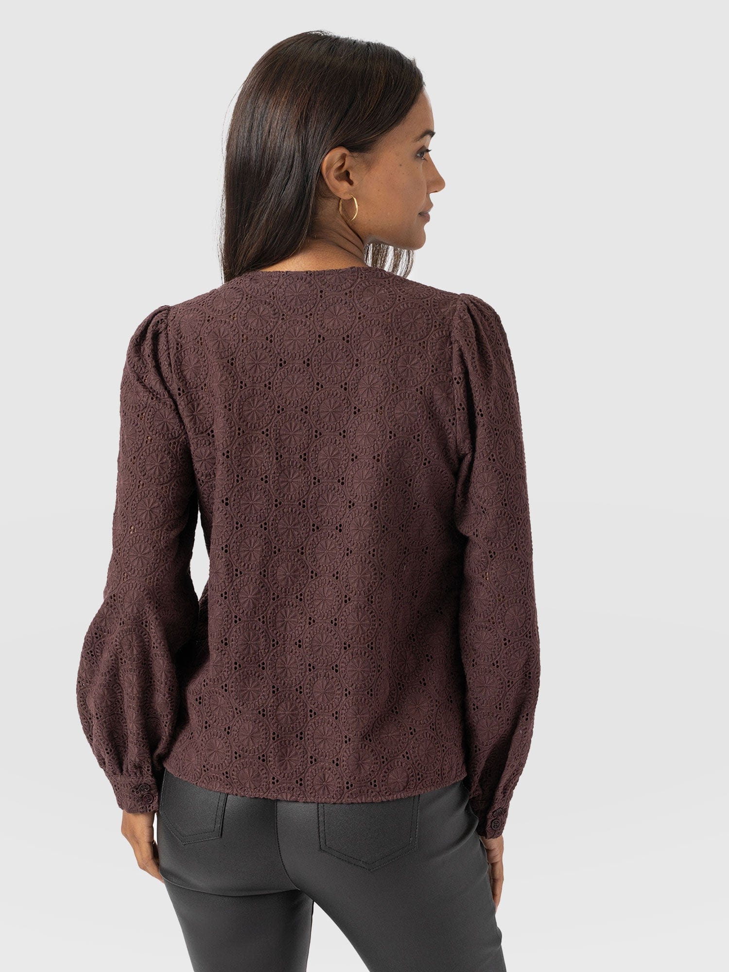Tabitha Blouse - Maroon - Women's Blouses | Saint + Sofia® USA