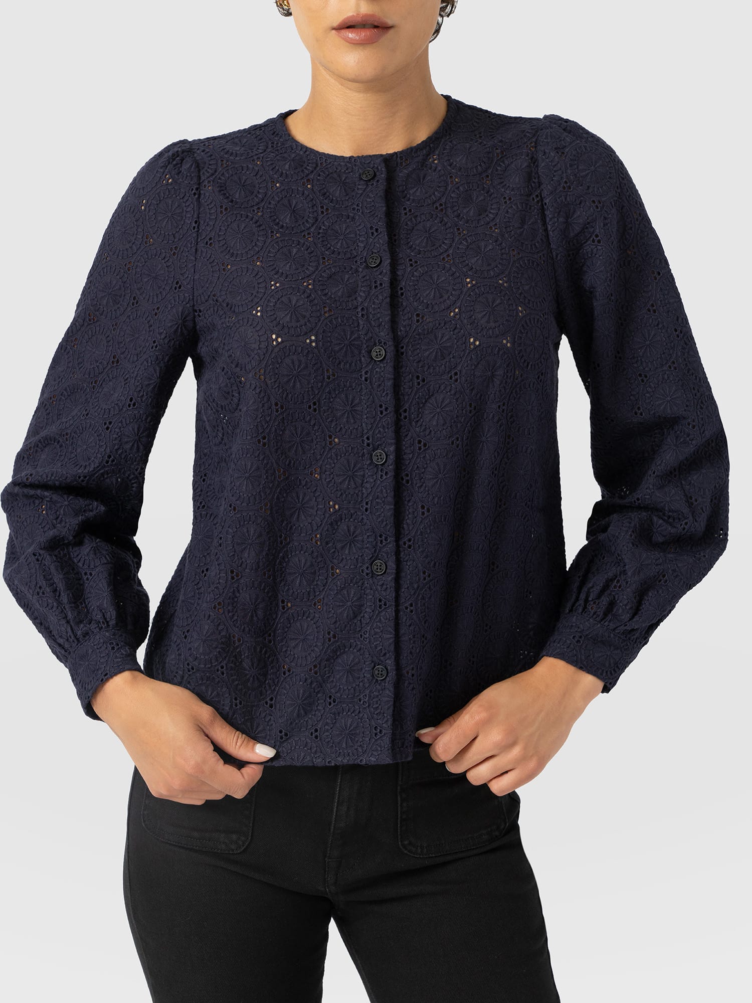 Tabitha Blouse - Navy - Women's Blouses | Saint and Sofia® USA