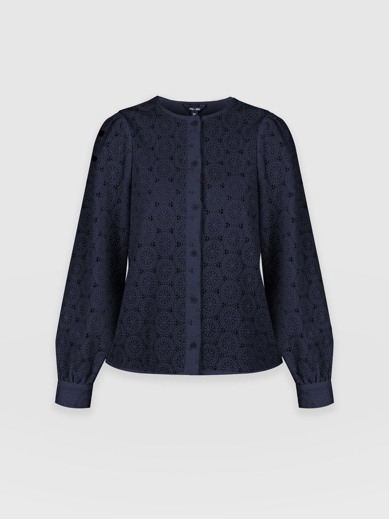 Tabitha Blouse - Navy - Women's Blouses | Saint + Sofia® USA