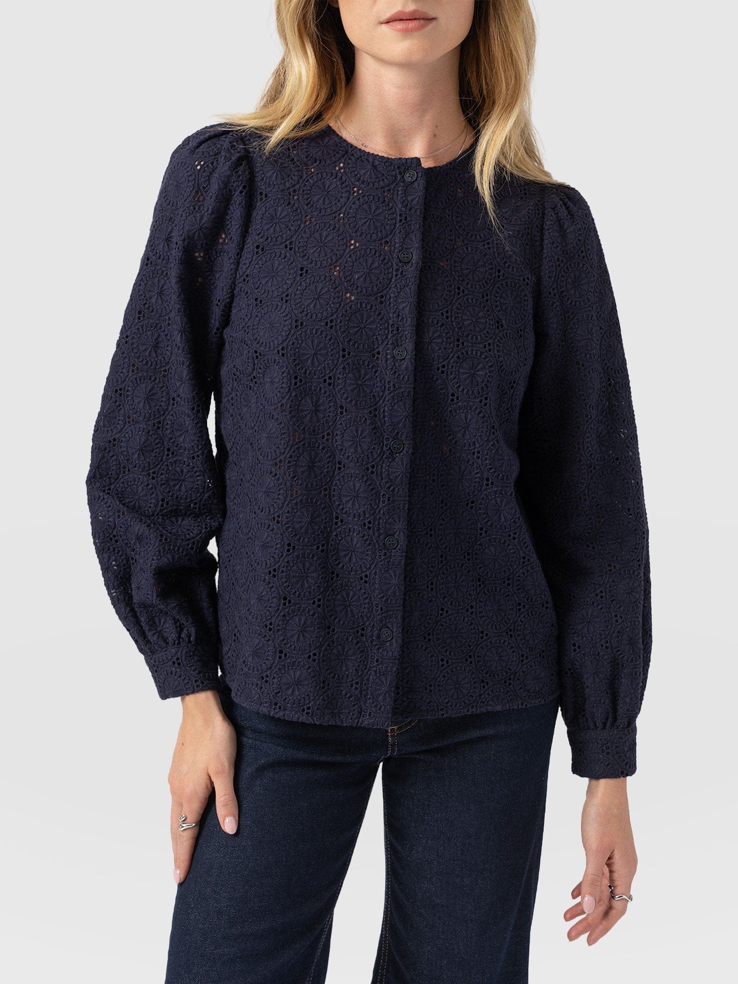 Tabitha Blouse - Navy - Women's Blouses | Saint + Sofia® USA