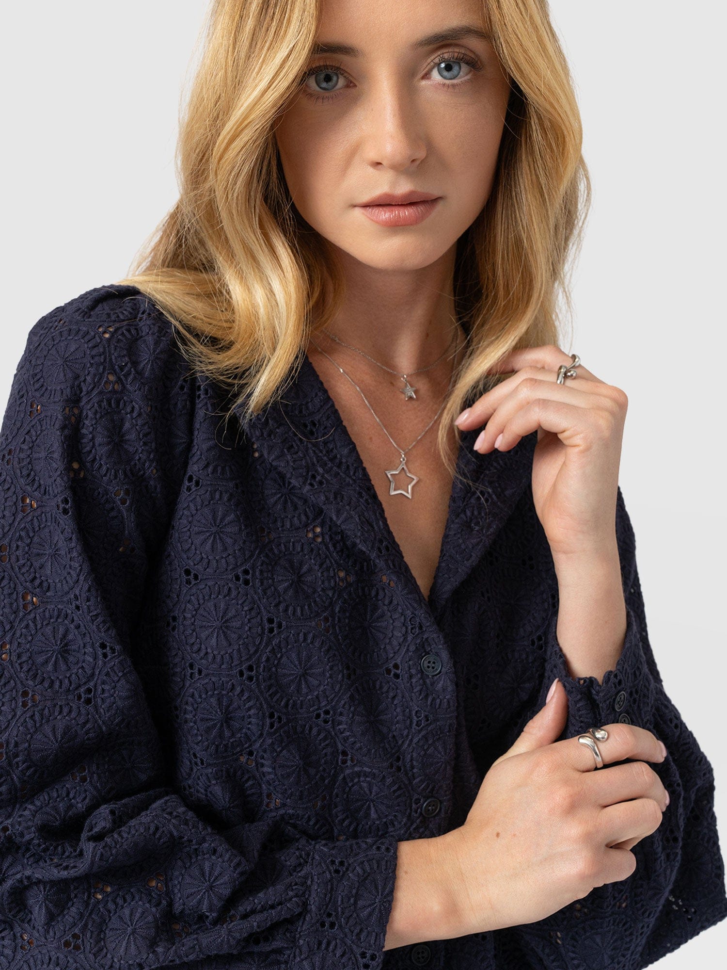 Tabitha Blouse - Navy - Women's Blouses | Saint + Sofia® USA
