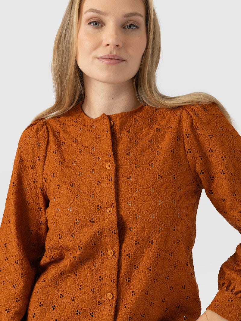 Tabitha Blouse Tan - Women's Blouses | Saint + Sofia® US