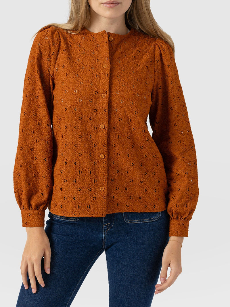 Tabitha Blouse Tan - Women's Blouses | Saint + Sofia® US