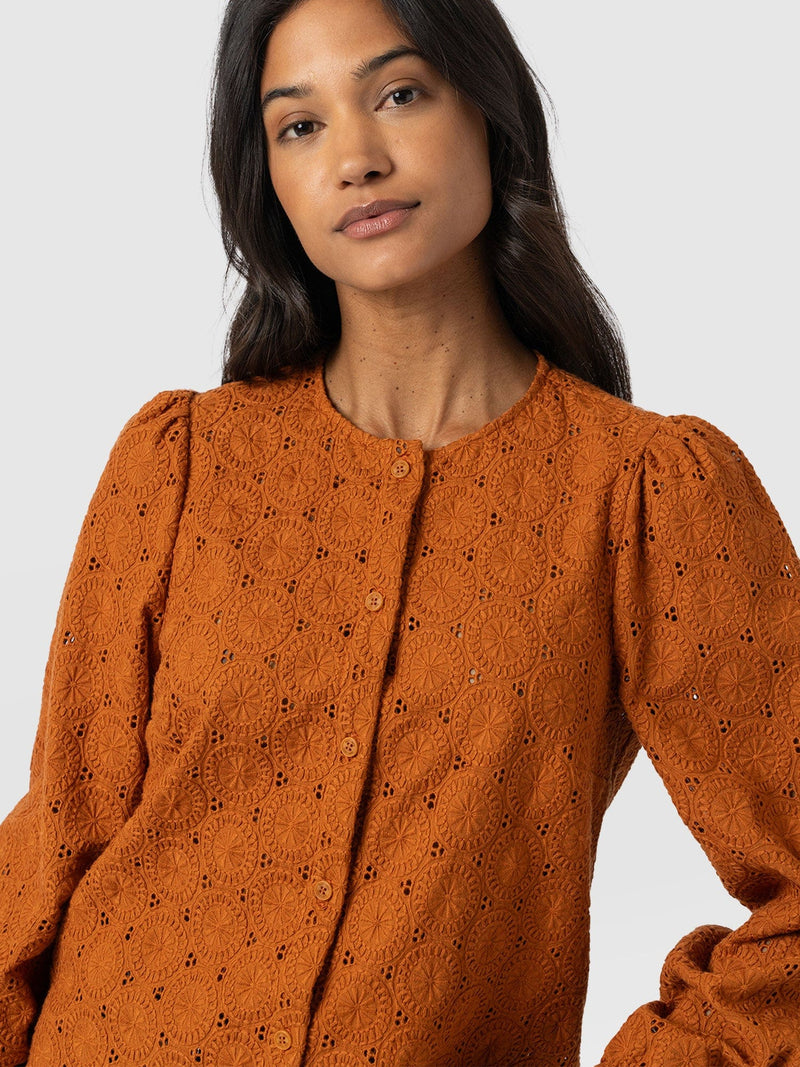 Tabitha Blouse Tan - Women's Blouses | Saint + Sofia® US