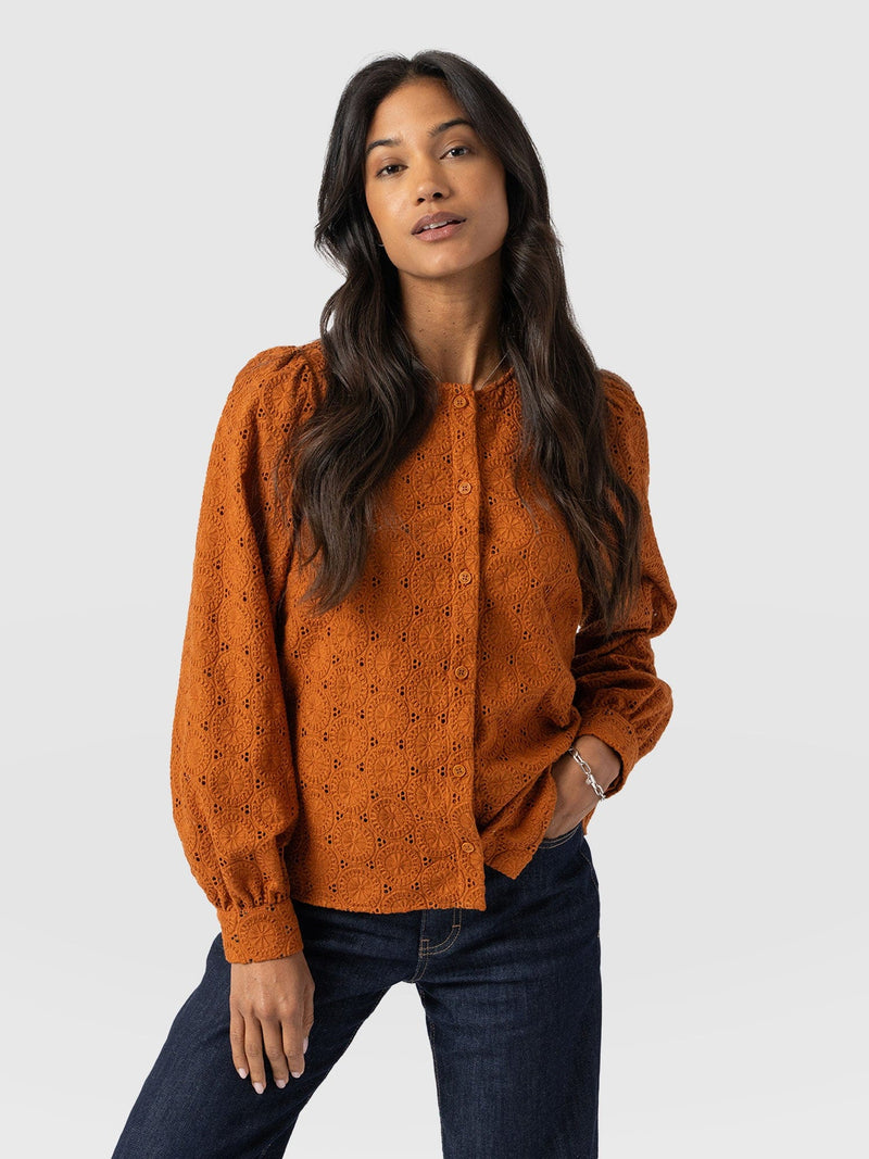 Tabitha Blouse Tan - Women's Blouses | Saint + Sofia® US