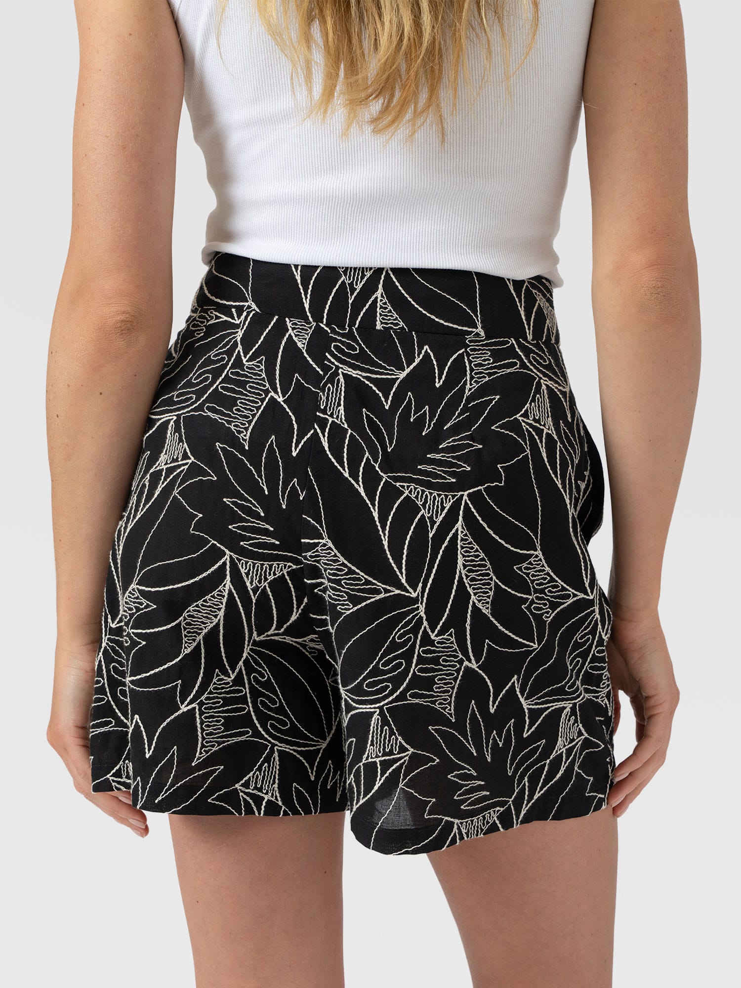 Tabitha Short - Black Embroidered - Women's Shorts | Saint + Sofia® USA