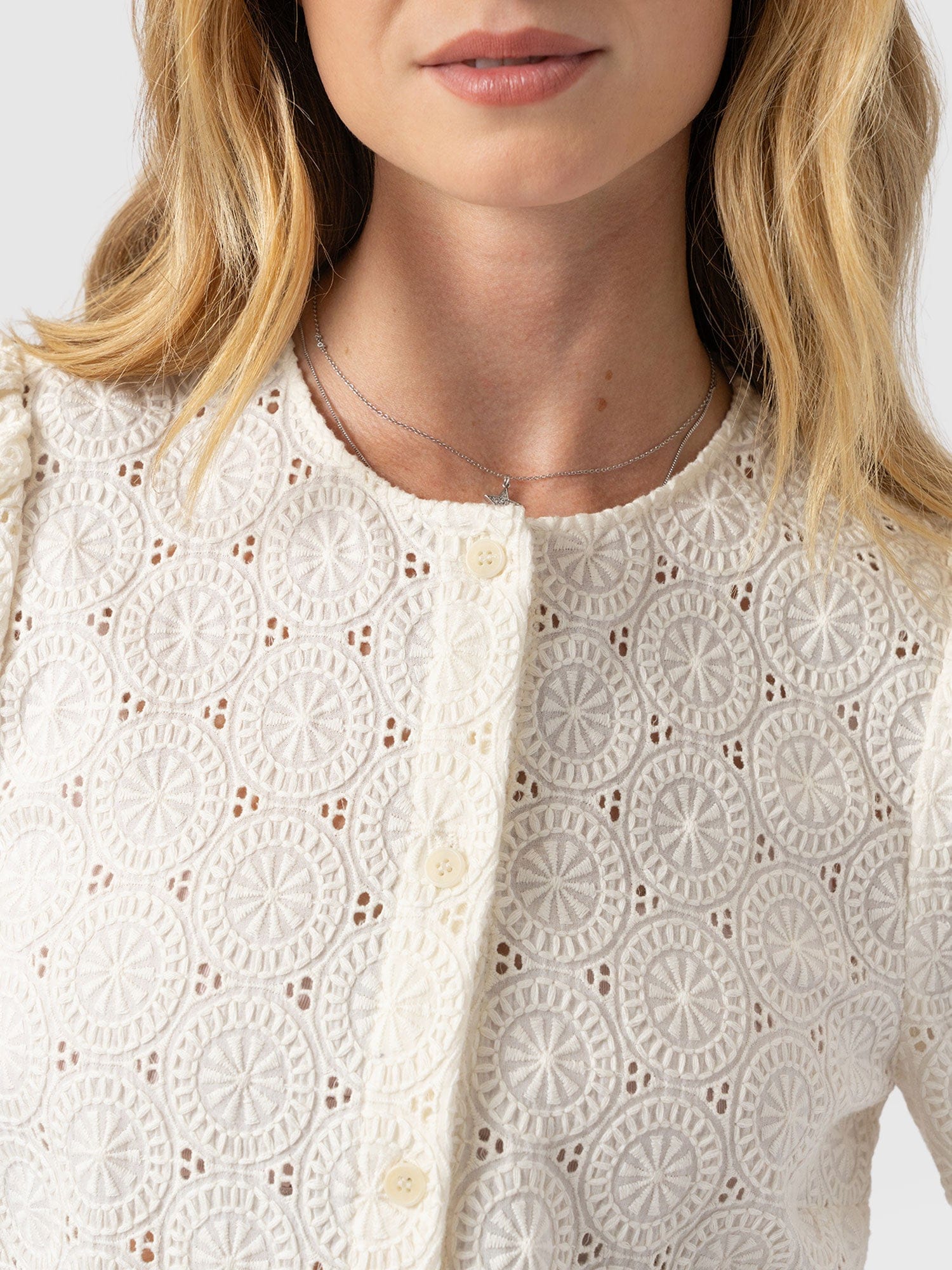 Tabitha Short Sleeve Blouse - Cream - Women's Blouses | Saint + Sofia® USA