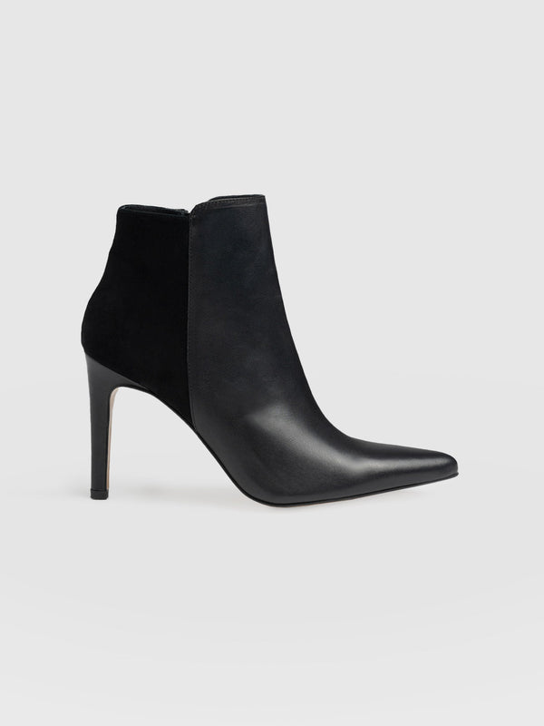 Tamara Heeled Ankle Boot Black - Women's Leather Boots | Saint + Sofia® USA