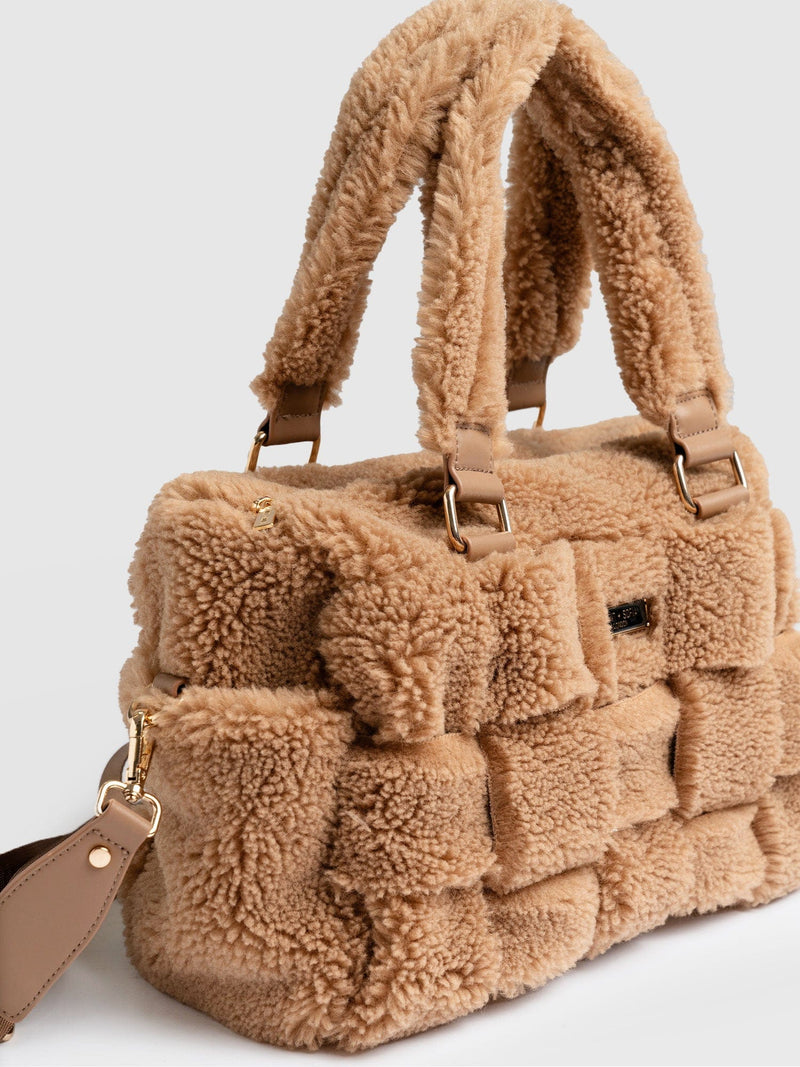 Teddy Woven Duffle Bag Caramel - Women's Bags | Saint + Sofia® US