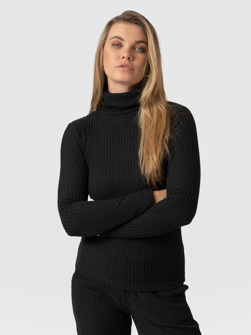 Tempest Turtle Neck Black - Women's Tops | Saint + Sofia® USA