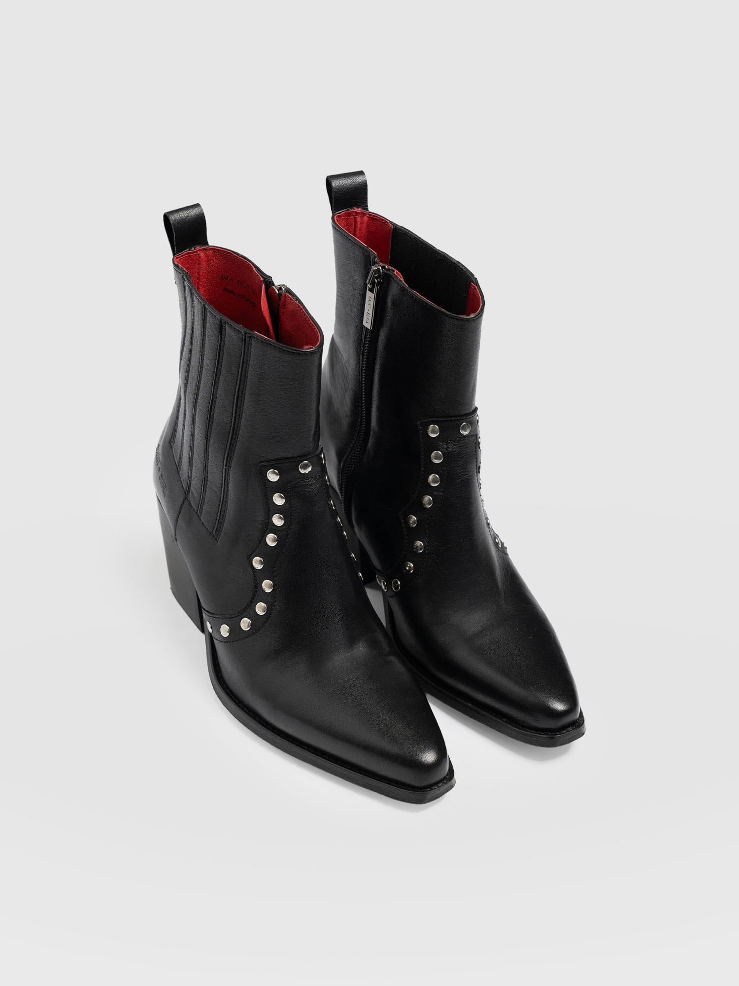Texas Studded Boot Black - Women's Leather Boots | Saint + Sofia® USA