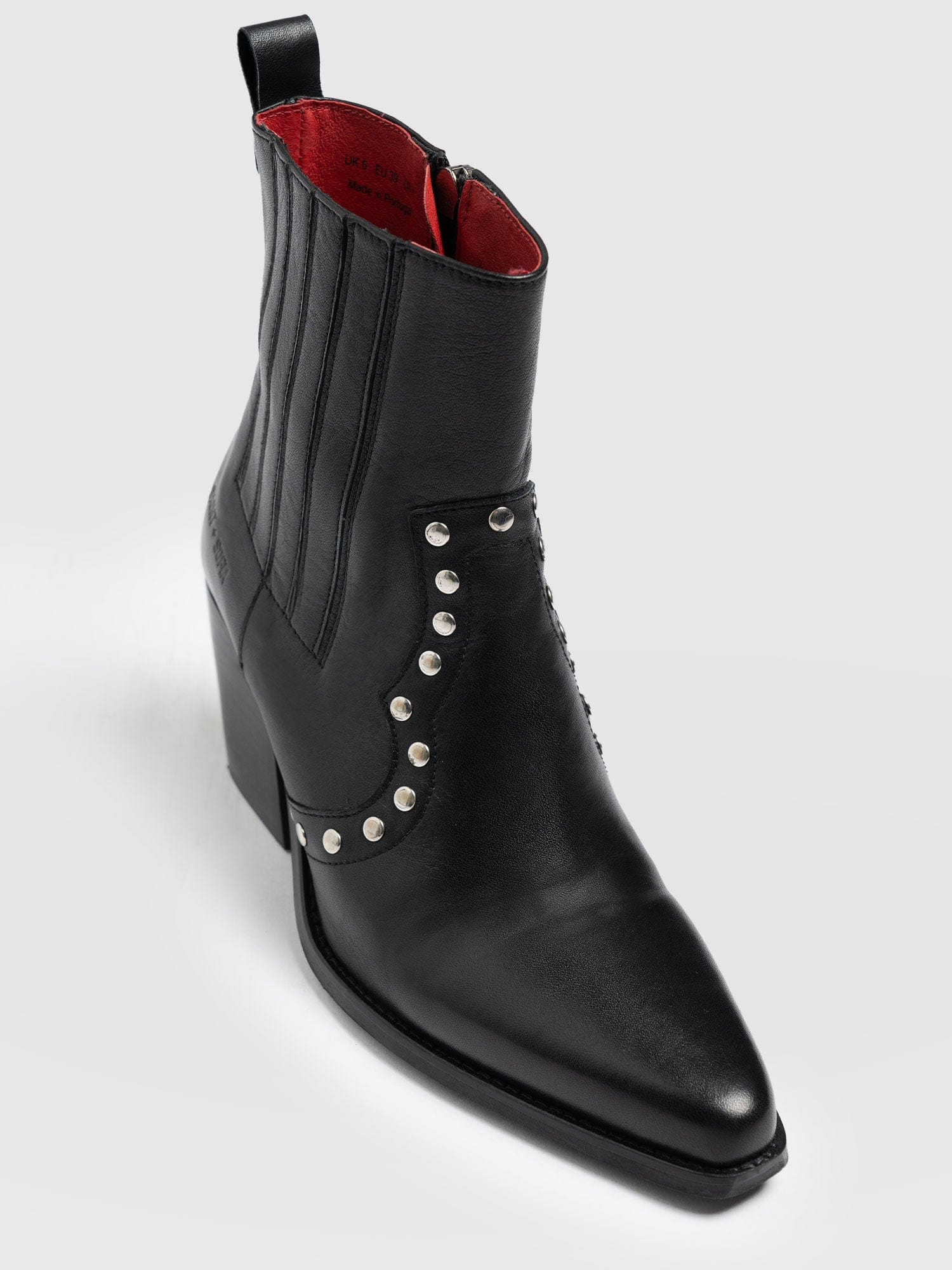 Texas Studded Boot Black - Women's Leather Boots | Saint + Sofia® USA