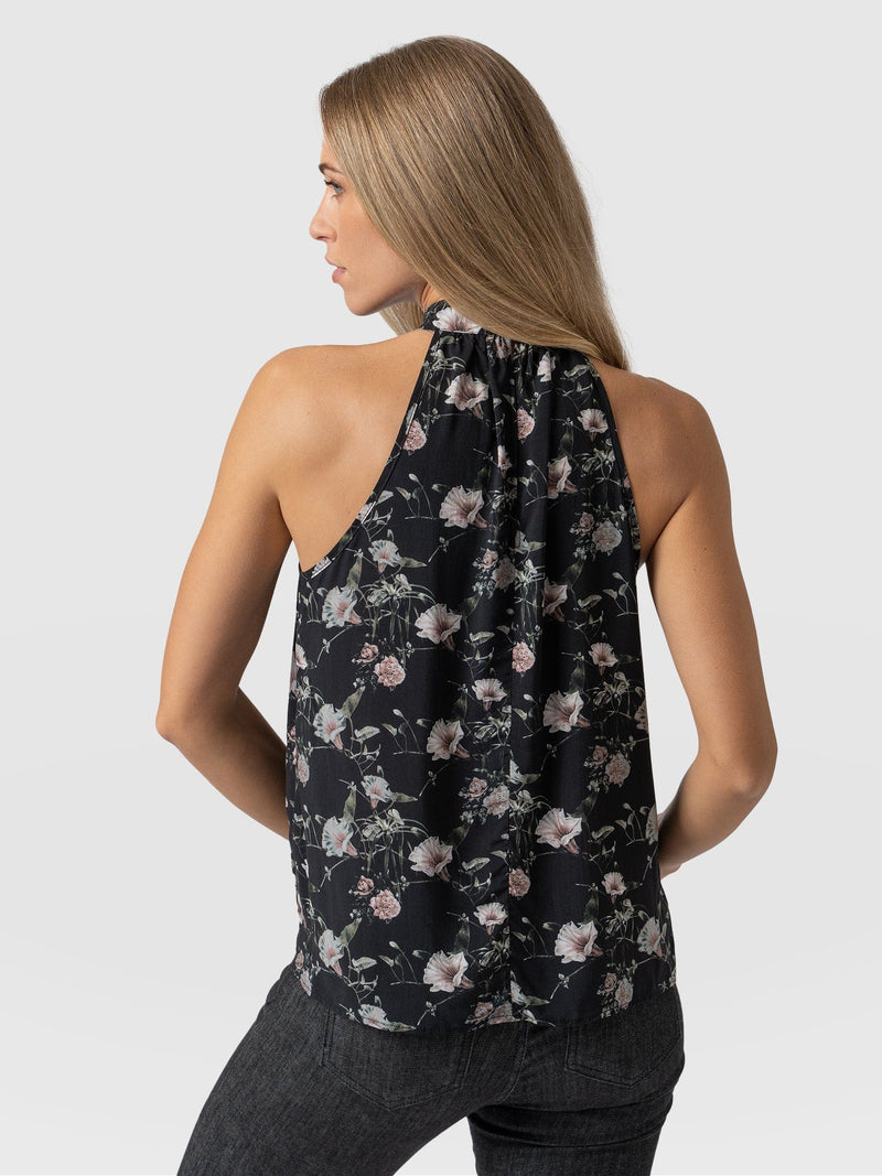 Tilda Halter Neck Top Gothic Floral - Women's T-Shirts | Saint + Sofia® USA