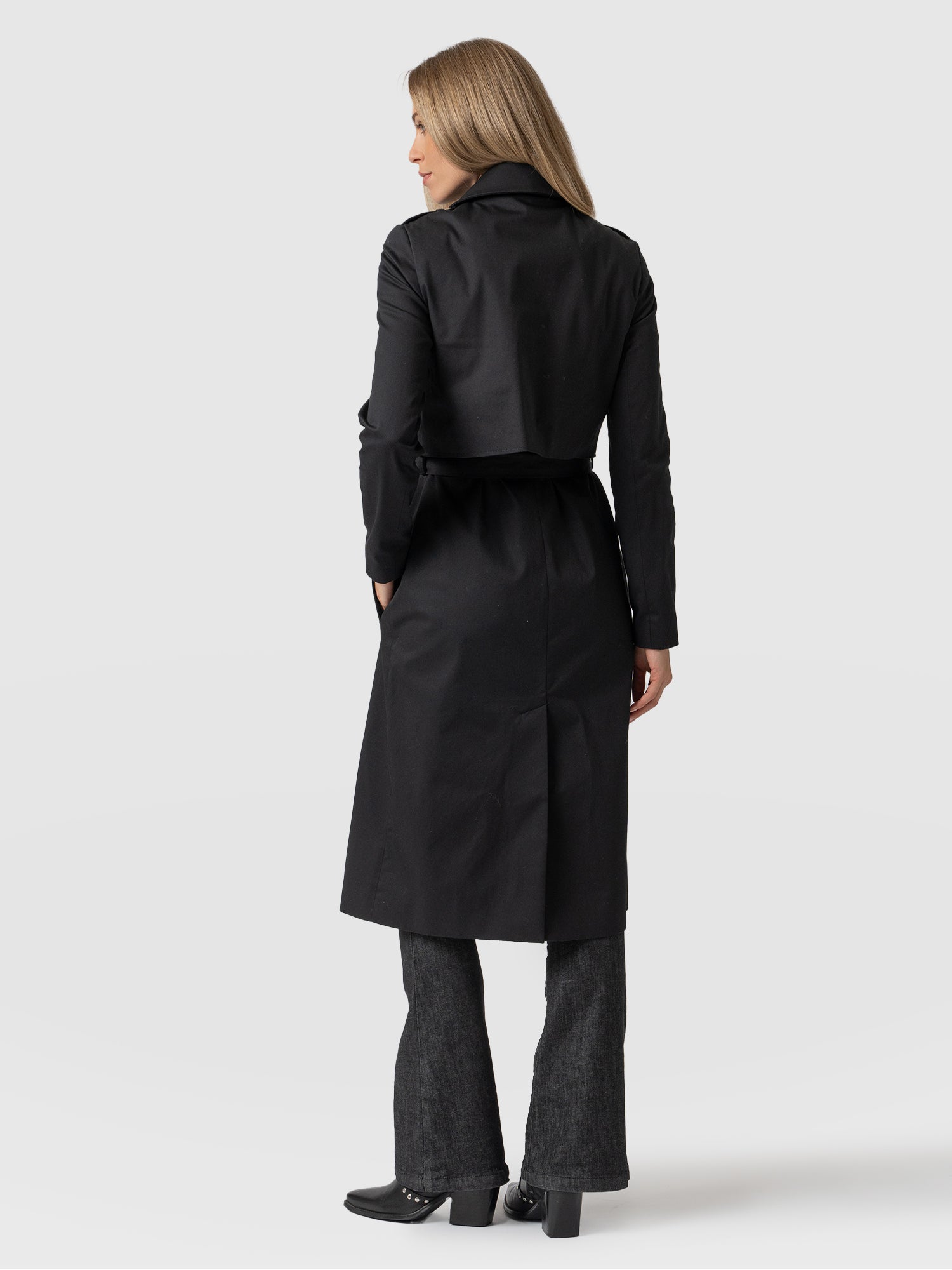 Womens on sale black trenchcoat