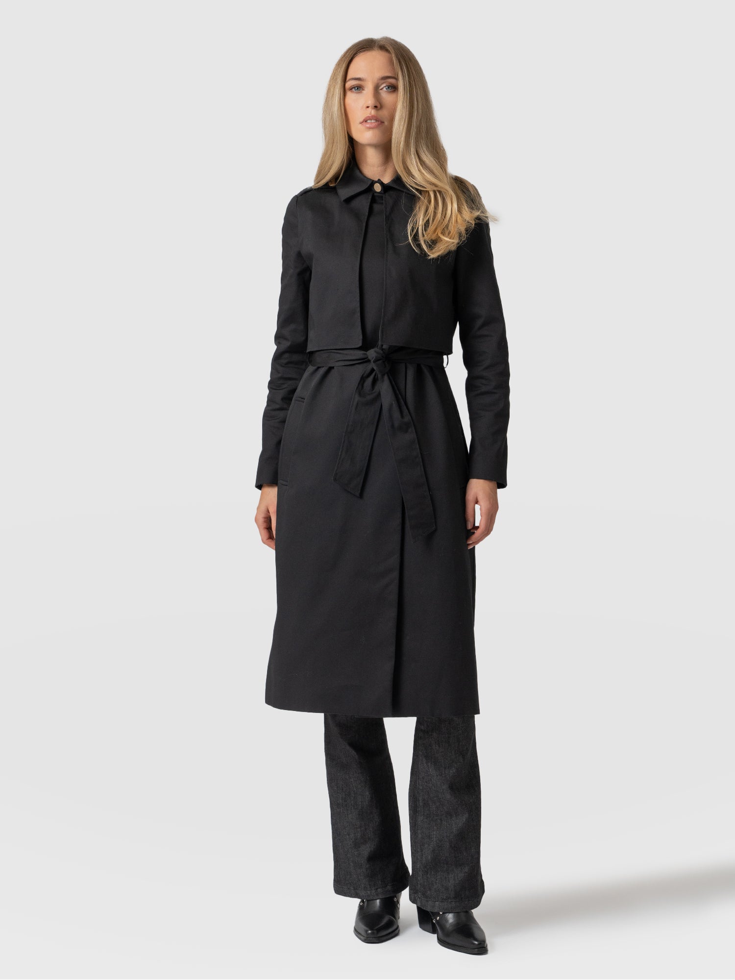 Trench Coat Black - Women's Overcoats | Saint and Sofia® USA