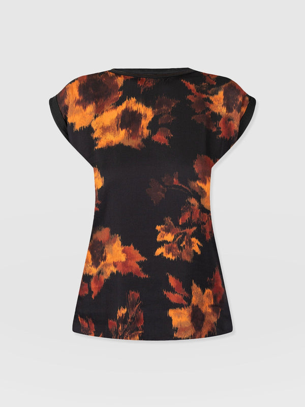 Turn Up Contrast Tee - Autumn Floral - Women's T-shirts | Saint + Sofia® USA