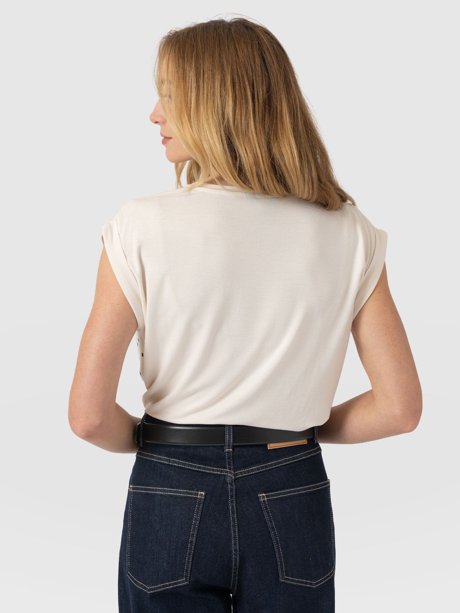 Turn Up Contrast Tee - Cream Polka Dot - Women's T-shirts | Saint + Sofia® USA