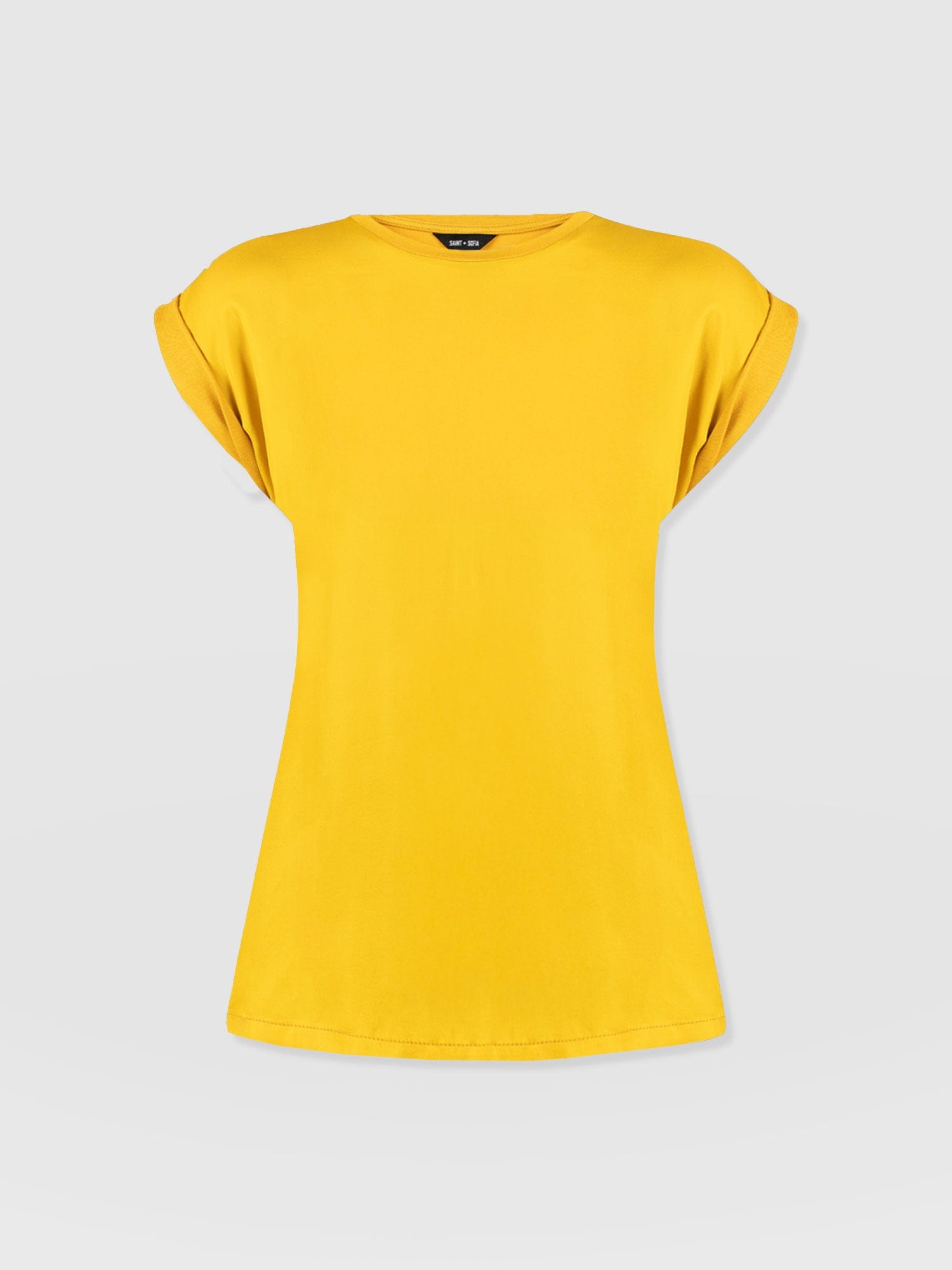 Turn Up Contrast Tee - Golden Yellow - Women's T-shirts | Saint + Sofia® USA