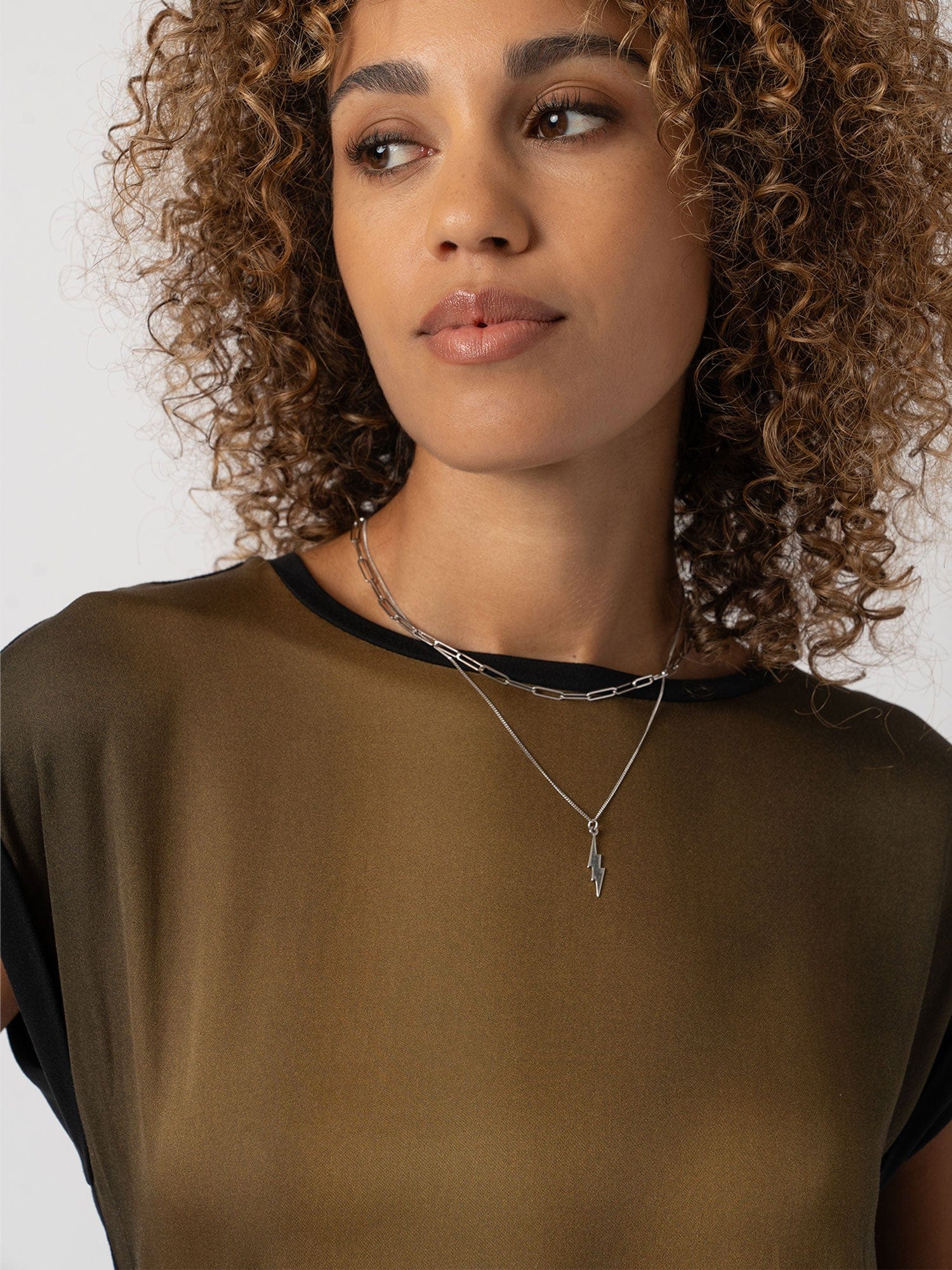 Turn Up Contrast Tee Khaki Gradient - Women's T-Shirts | Saint + Sofia® US