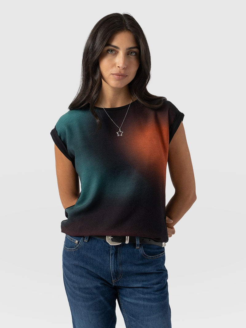 Turn Up Contrast Tee Orange Coral - Women's T-Shirts | Saint + Sofia® US