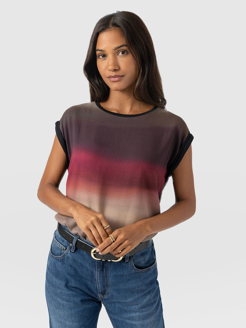 Turn Up Contrast Tee - Purple Gradient - Women's T-shirts | Saint + Sofia® USA