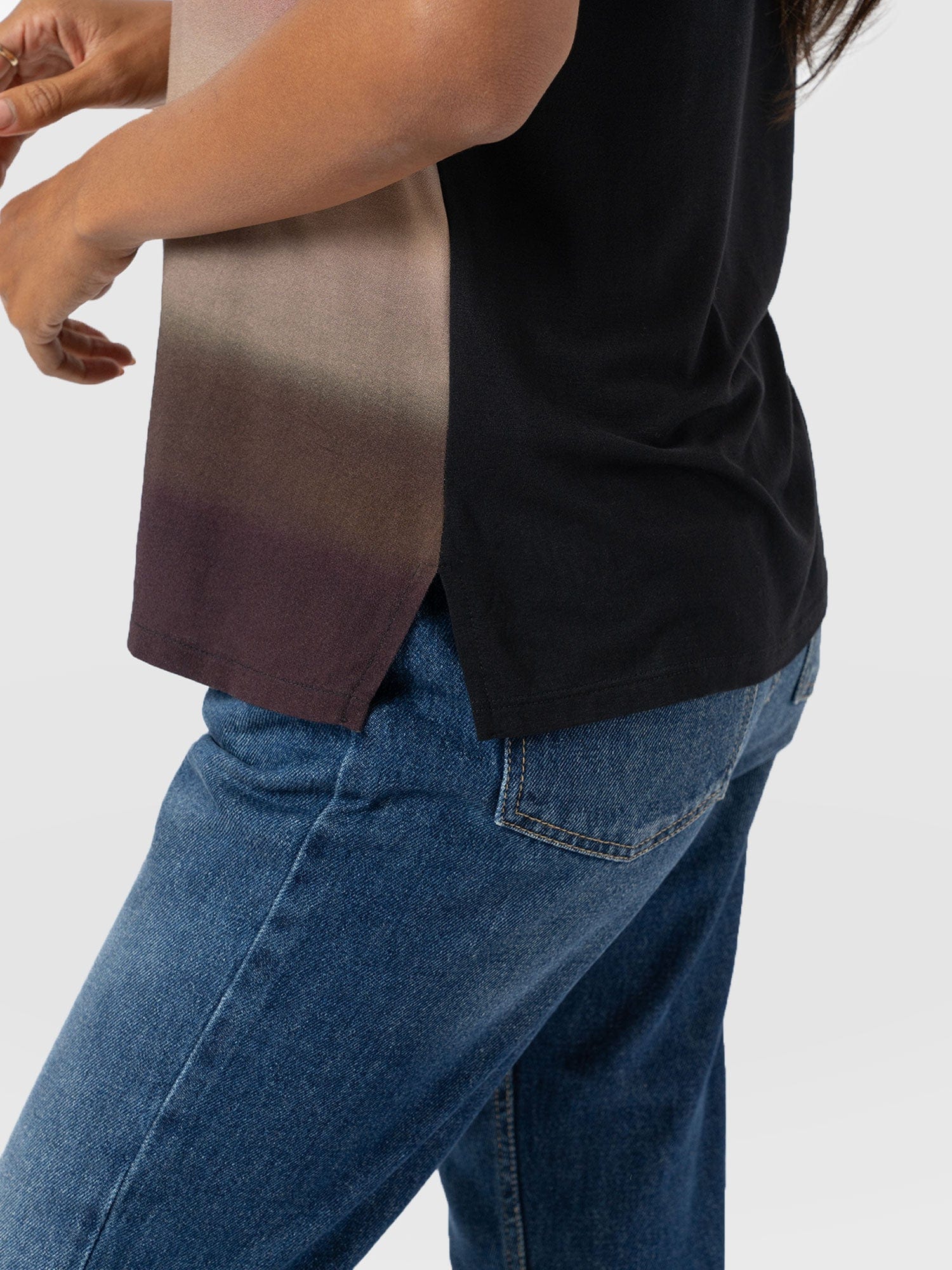 Turn Up Contrast Tee - Purple Gradient - Women's T-shirts | Saint + Sofia® USA