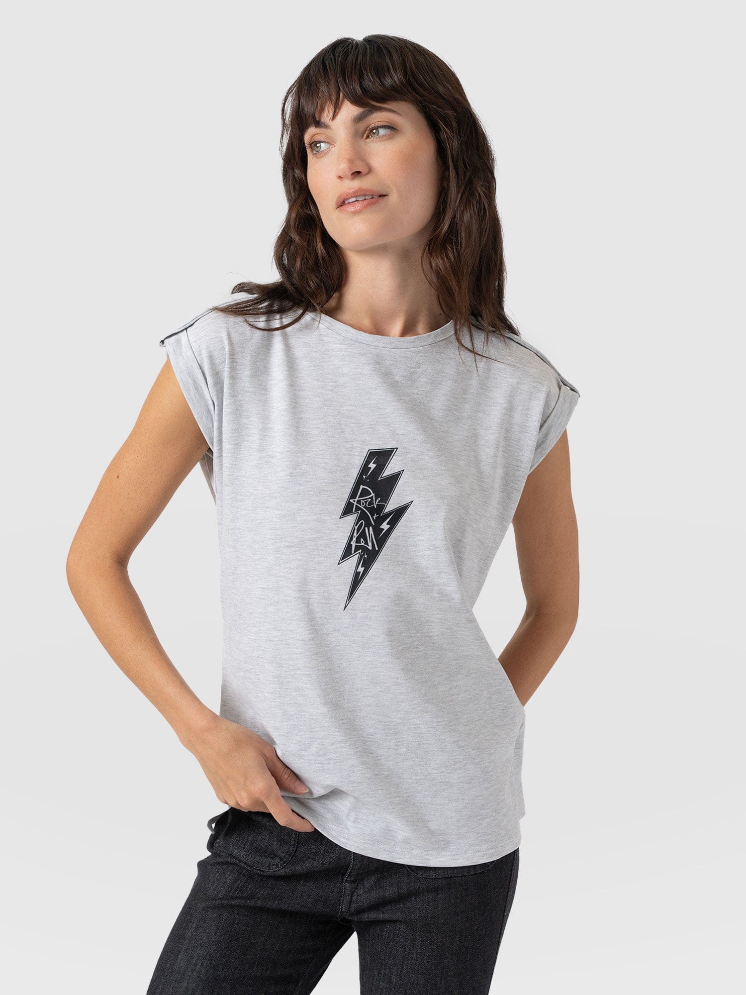 Turn-Up Tee Grey Rock - Women's T-Shirts | Saint + Sofia® USA