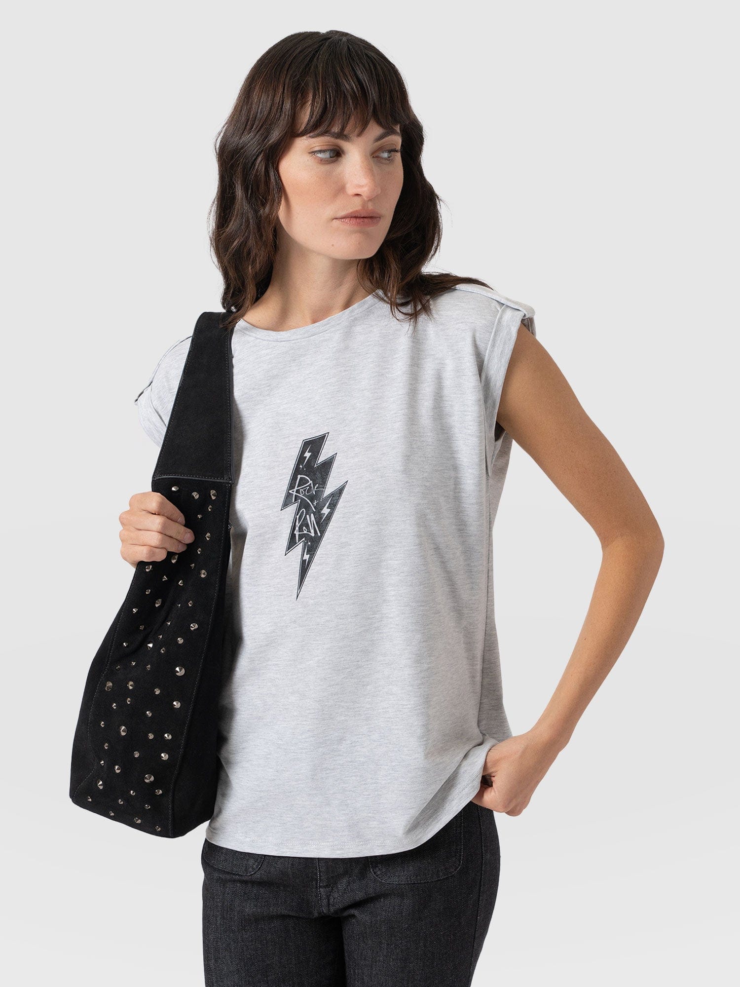 Turn-Up Tee Grey Rock - Women's T-Shirts | Saint + Sofia® USA