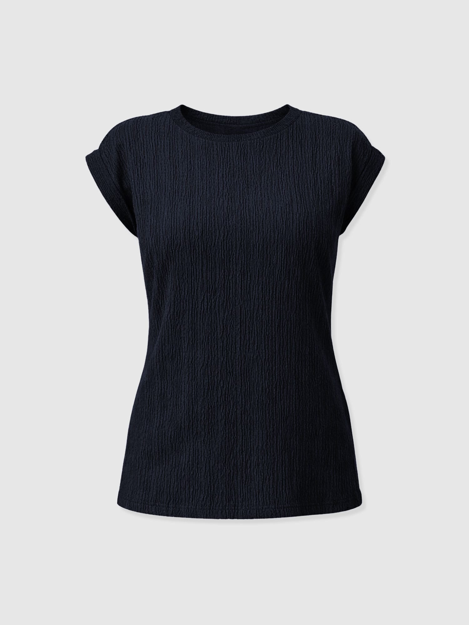 Turn Up Tee - Navy Textured - Women's T-shirts | Saint + Sofia® USA