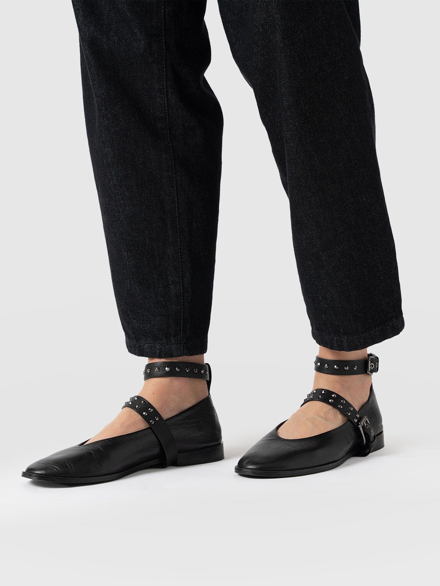 Vega Studded Ballerina Flats - Black - Women's Shoes | Saint + Sofia? USA