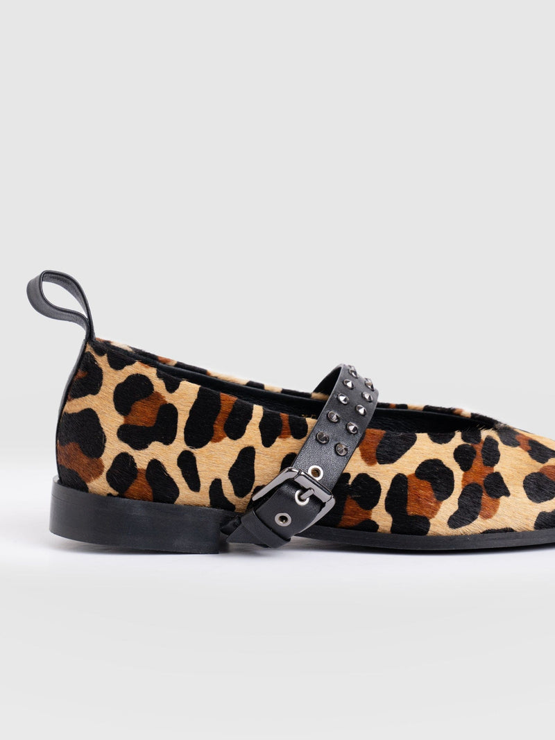 Vega Studded Ballerina Flats - Leopard - Women's Shoes | Saint + Sofia? USA
