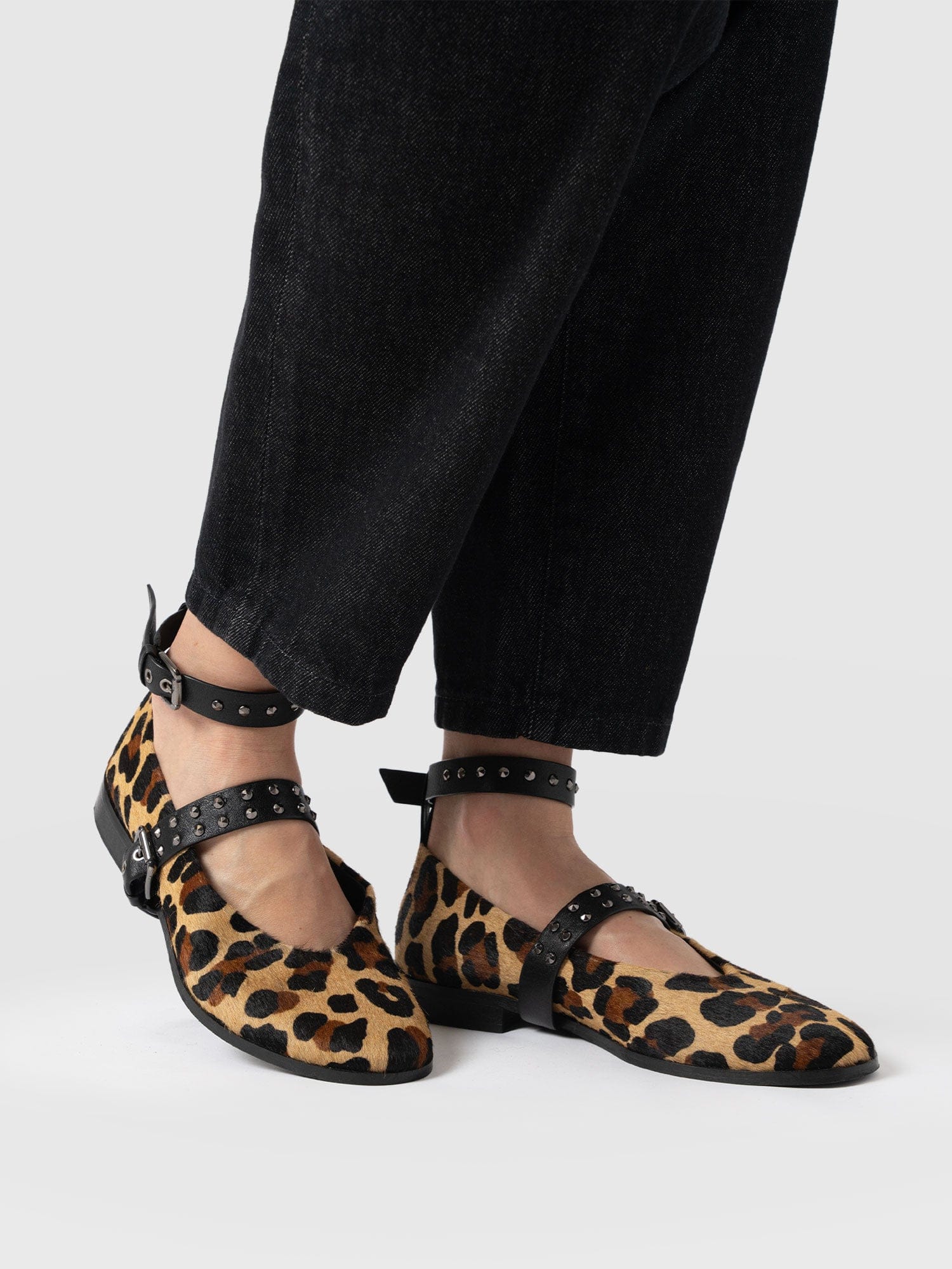 Vega Studded Ballerina Flats - Leopard - Women's Shoes | Saint + Sofia? USA