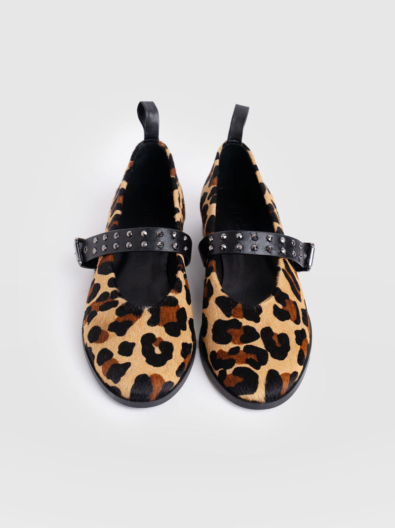Vega Studded Ballerina Flats - Leopard - Women's Shoes | Saint + Sofia? USA