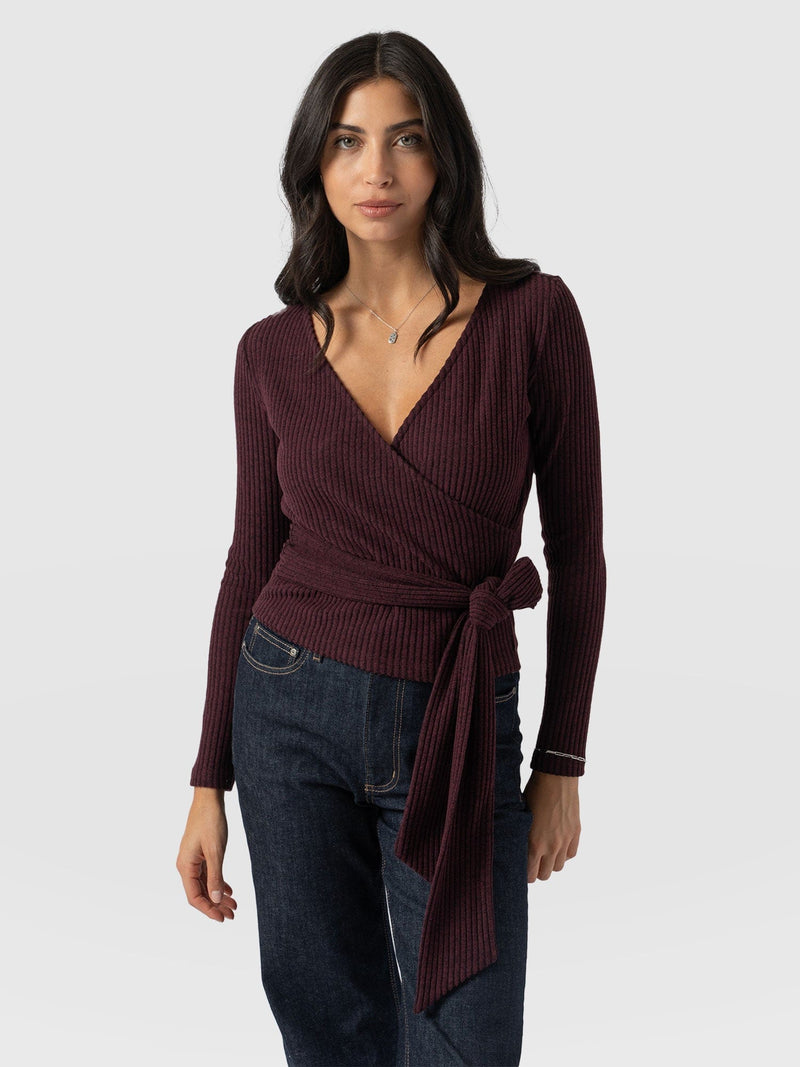 Victory Rib Top Burgundy - Women's Tops | Saint + Sofia® US