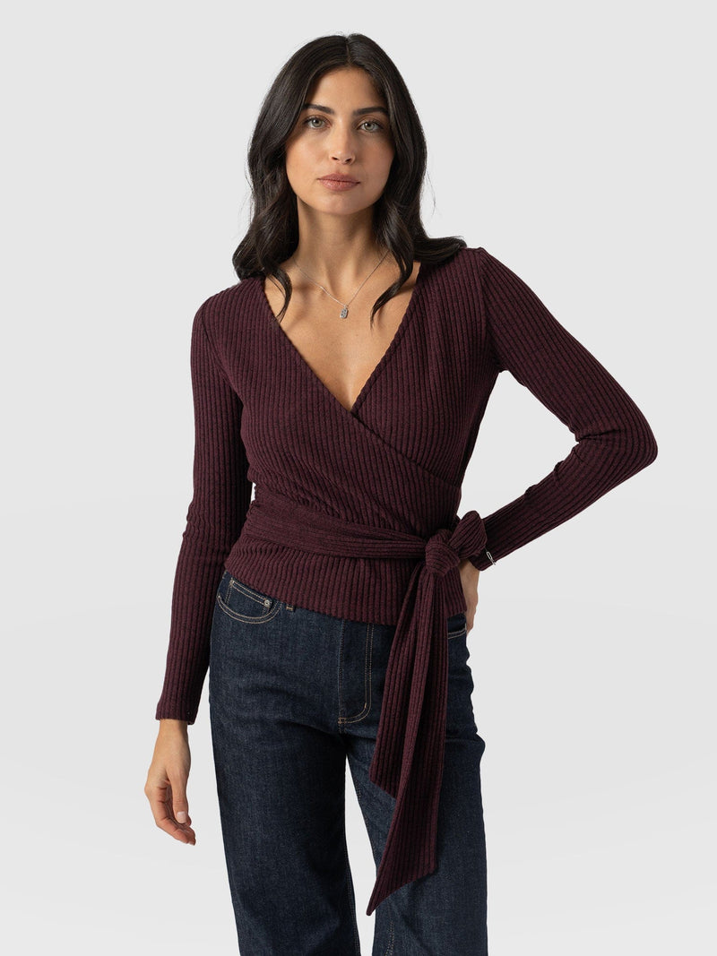 Victory Rib Top Burgundy - Women's Tops | Saint + Sofia® US