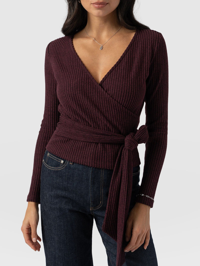 Victory Rib Top Burgundy - Women's Tops | Saint + Sofia® US