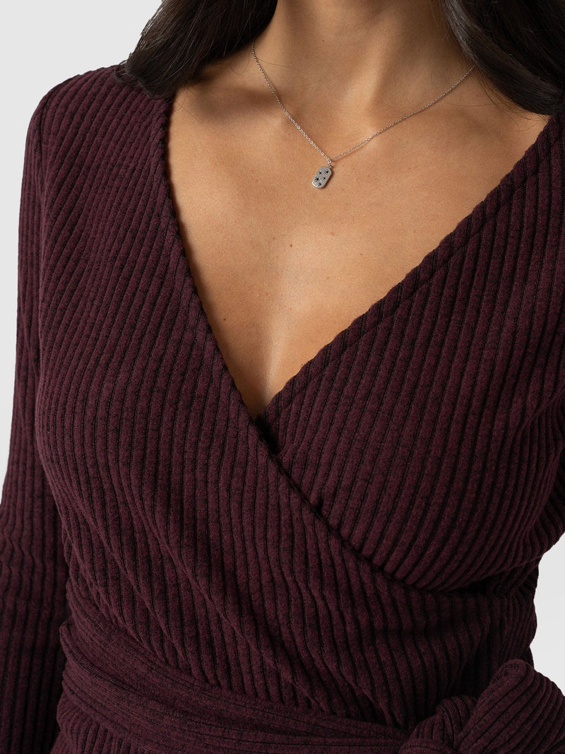 Victory Rib Top Burgundy - Women's Tops | Saint + Sofia® US