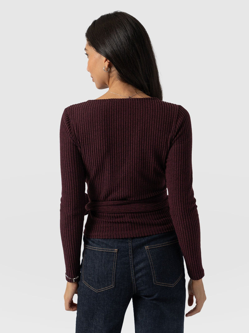 Victory Rib Top Burgundy - Women's Tops | Saint + Sofia® US