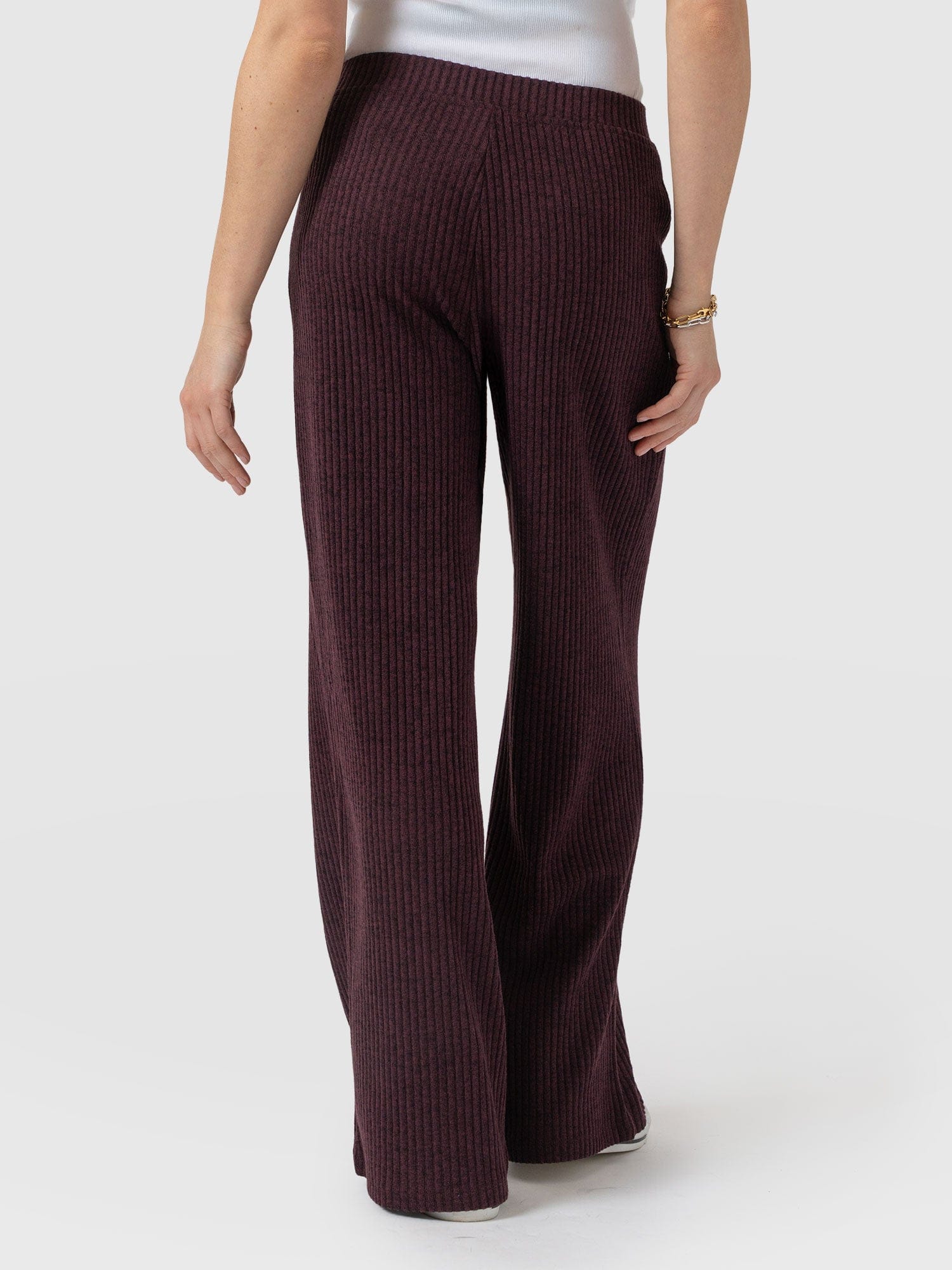 Victory Rib Wide Leg Pant Burgundy - Women's Pants | Saint + Sofia® US