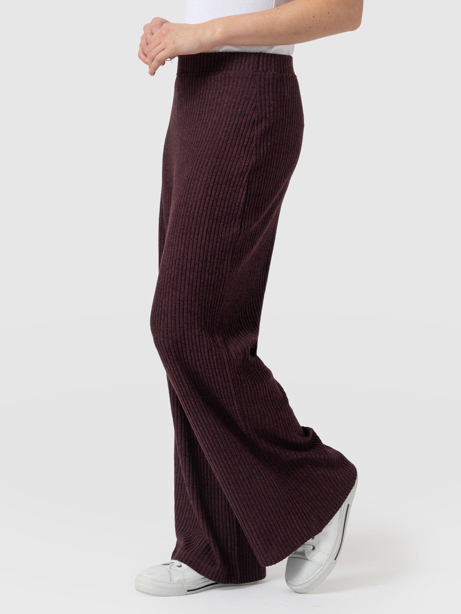 Victory Rib Wide Leg Pant Burgundy - Women's Pants | Saint + Sofia® US